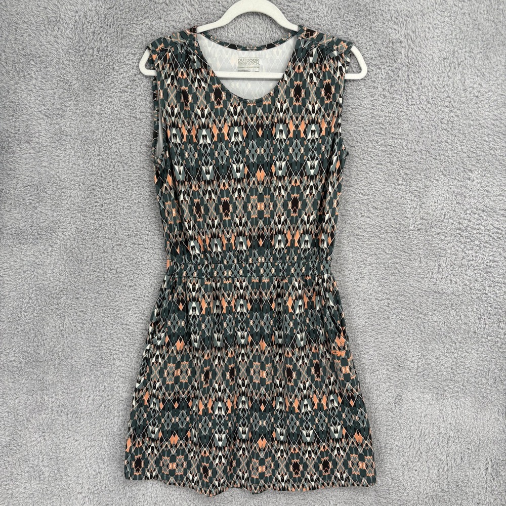 Outdoor Research Womens Chain Reaction Dress Size M Green Geometric Pockets